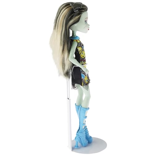 Image of Plymor DSP-5125W White Adjustable Doll Stand, fits 10, 11, and 12 inch Slim Waist Dolls, Waist is 1.125 inch - 1.5 inch wide, 3.25 inch - 4 inch around, Pack of 3