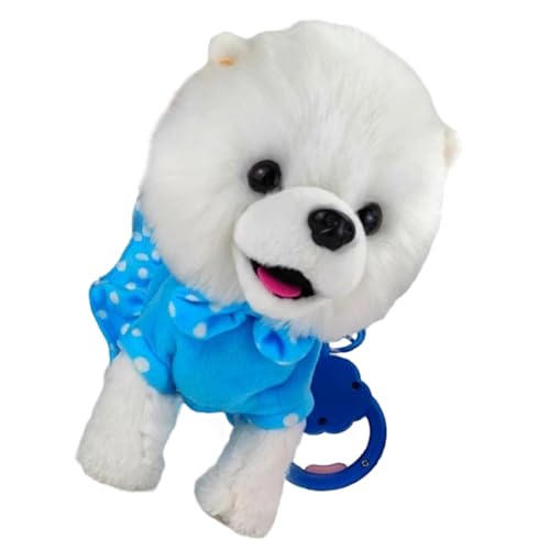 Jouet électrique chien en peluche bleu antichoc et éducatif musical