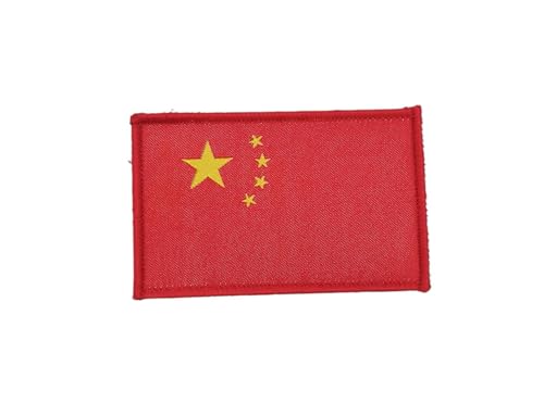 Parches Bordados China Bandera con Colores Oficiales - Escudo bordado - Parches Moteros Bordados - Parches Militares, parche (China)