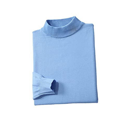 Pull en cachemire pour homme col roulé en tricot premium bleu clair