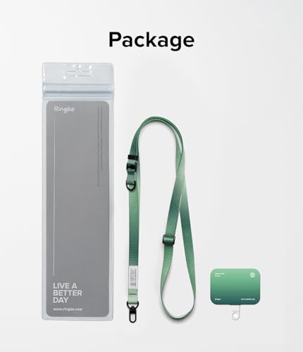 Image of Ringke Holder Link Snap Hook Lanyard [Crossbody Strap + Tether Tab] Adjustable Anti-Theft Shoulder Neck Strap with Durable Nylon Weave Patch for Universal Phone Cases - Maple Brown