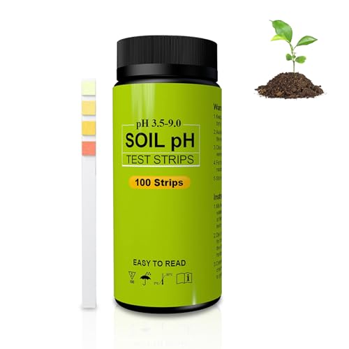 100 tiras de prueba de pH del suelo, rango de 3,5 a 9, kit de papel de prueba de pH de alta precisión, medidor de pH del suelo para jardín, césped, hierba, plantas, abono vegetal,