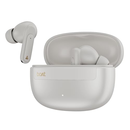 Image of boAt (2026 Launch Airdopes Plus 222 with Immersive Spatial Audio, 60 Hrs Battery, 13mm Drivers, Hearables App Support, Multi Connect, Voice Assistant TWS Earbuds with mic (Ivory White)