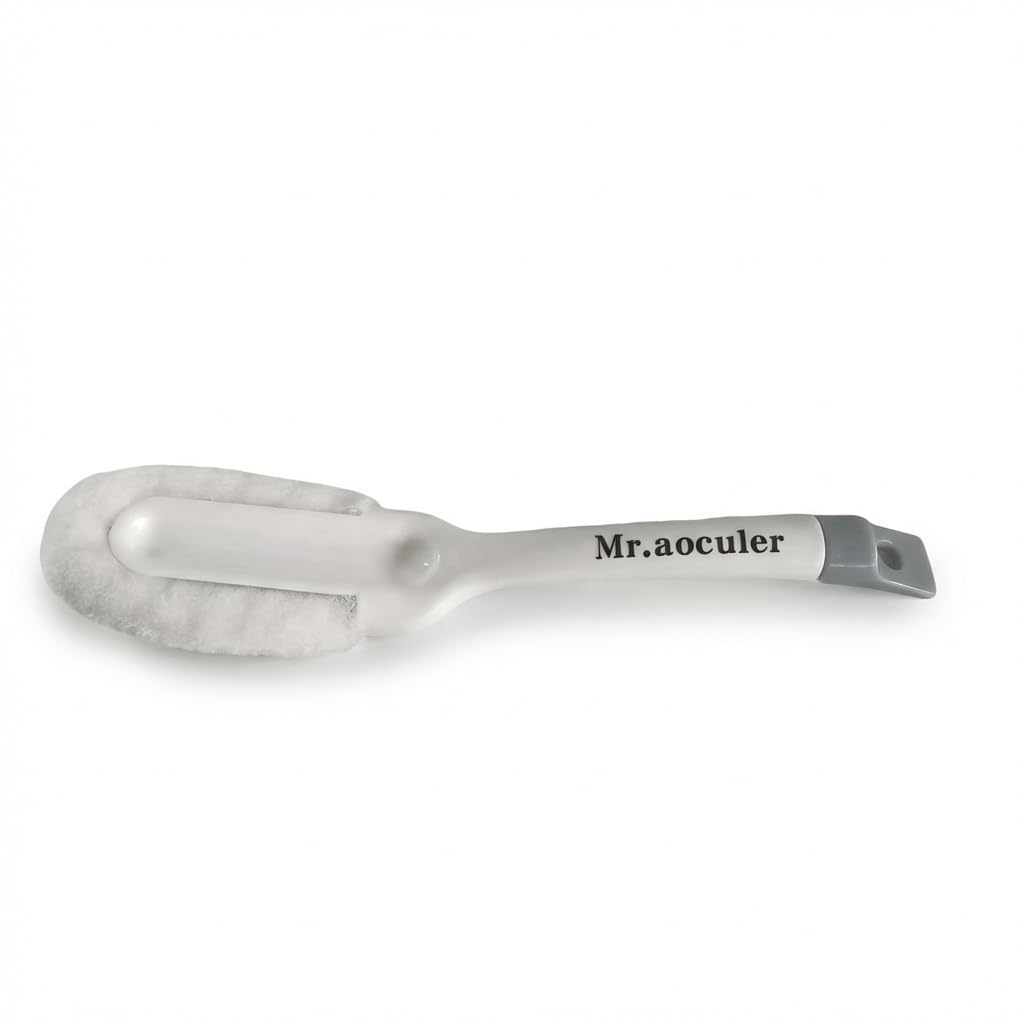 Mr.aoculer Premium Shoe Cleaning Brush, 2-Sided Ergonomic Sneaker Cleaner with Rubber and Nylon Bristles, Durable Scrub Brush for Leather, Suede, and Canvas Shoes