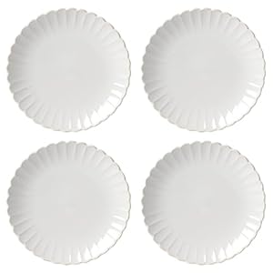 Lenox French Perle Scallop 4-Piece Dinner Plate Set, 7.40 LB