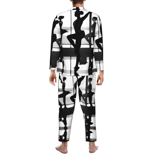 Pyjama classique à col cranté de qualité supérieure, textile fluide pour nuit douce