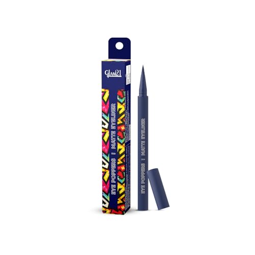 Image of Glam21 Eye Poppers Matte Eyeliner |Smudge Proof and Waterproof Formula | Pen Style Design | Bold & vibrant Shades | High Pigment up to 12 hours | Moon Magic-0.5gm
