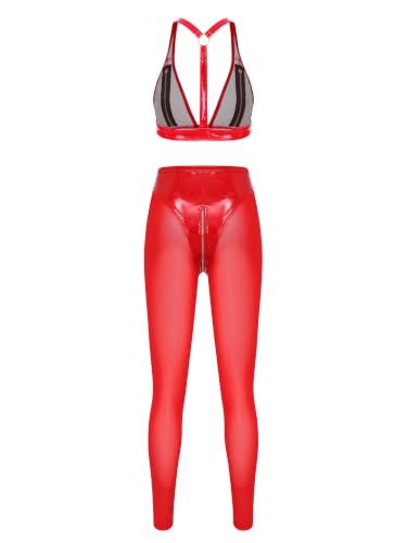 Ensemble lingerie similicuir femme avec collant érotique : cadeau anniversaire romantique