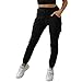 Women's High Waist Casual Relaxed Stretch Fit Cargo Combat Sweatpants - Black Stone Blue Grey Khaki Nude Rust - S/M - L/XL (UK, Alpha, S, M, Regular, Regular, Black, Relaxed)