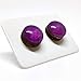 Stud Earrings, African Violet Purple 10 mm Round Studs for Women Girls Men, Handmade Stainless Steel Posts for Sensitive Ears, Color Dot