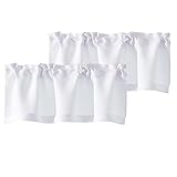 Chyhomenyc White Valances for Window, Light Filtering Short Curtains for Kitchen Bedroom Living Room, Rod Pocket Top Small Window Treatment Valance RV Bunk Panels, 40' Wx14 L, 2 Pieces