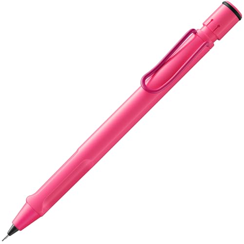 Lamy safari neonpink Druckbleistift - klassischer Minenbleistift mit ergonomischem Griff & Gehäuse aus ASA-Kunststoff - Bleistift mit Feinstrichmine M 41 in Strichbreite 0 5 mm & Radiertip