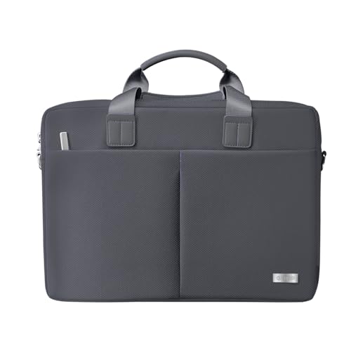 Image of GRIPP Hugo Laptop Sleeve Bag for Laptop /MacBook up to 14 Inch, Detachable Shoulder Strap, Carry Handle, Trolley Sleeve, Tablet Compartment, Multiple Organisers, Office and Travel Bag - Grey