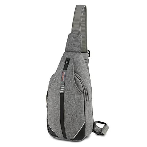 WATERFLY Small Crossbody Sling Backpack Anti Theft Backpack for Traveling Chest Shoulder Bag Gray (Small) Small