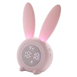 HOMSFOU Reloj Despertador De Conejito Reloj Despertador Magnético Luz Nocturna De Conejo Reloj Despertador Colgante para Niños Reloj Despertador De Conejito Reloj Despertador