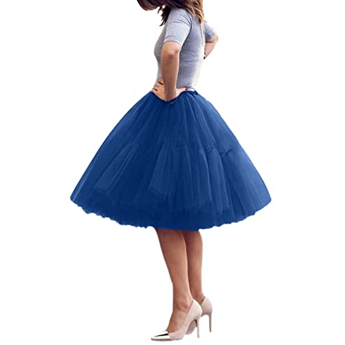 Falda de tul para mujer, tutú, tutú, falda de tul hasta la rodilla, elegante disfraz de carnaval, enagua de línea A, enagua moderna, rockabilly, falda midi para primavera y verano, falda de tul para