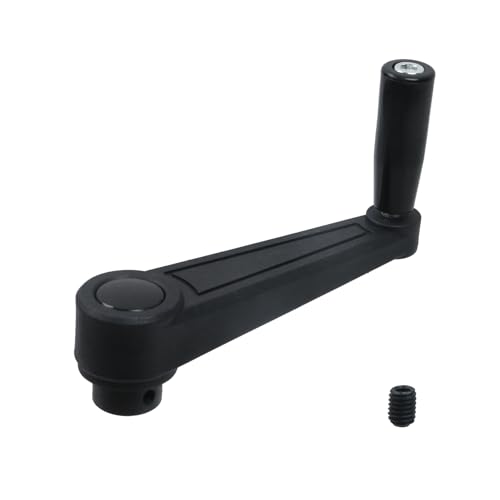 Image of 6.3-Inch Length Nylon Crank Handle Foldable Swivel Rocker Handle for Industrial Machine Tools or Other Equipments, Hole Diameter 14mm