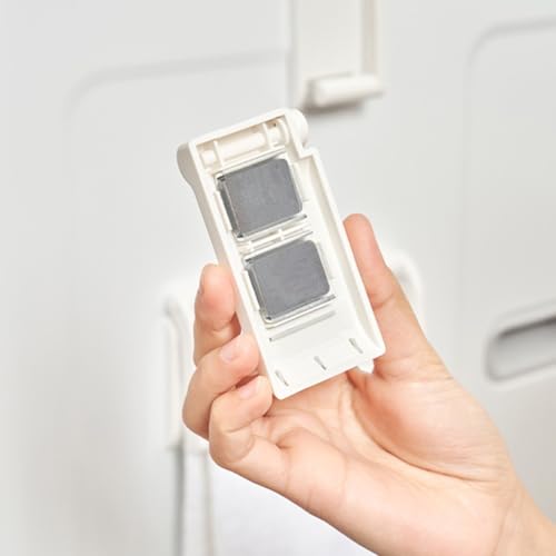 Jonikuper Soporte para toallas de papel con base magnética para refrigerador, dispensador de rollos ajustable para envolver la cocina, toallas de papel, toallitas de limpieza, color blanco Jonikuper Soporte para toallas de papel con base magnética para refrigerador, dispensador de rollos ajustable para envolver la cocina, toallas de papel, toallitas de limpieza, color blanco