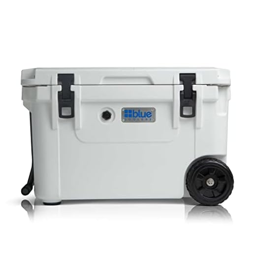 Blue Coolers Ice Vault – 60 Quart, Roto-Molded Ice Cooler with Wheels | Large Ice Chest Holds Ice up to 10 Days | Arctic White