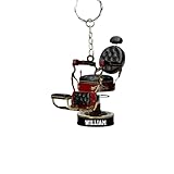 Barber's Chair Acrylic, Custom Name Keychain for Barbers, Personalized Gift for Barber, Unique Barber Shop Accessory for Hair Stylists and Barber