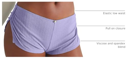 Image of FaroDor Cute Micro Pajamas Shorts for Women Low Rise Side Slit Ruched Lounge Shorts Pj Bottoms