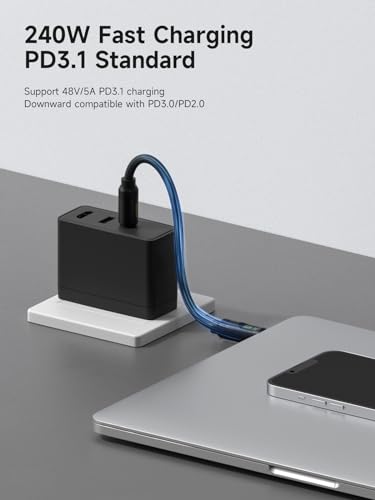 Hagibis USB 4 Cable, LED Display USB C 240W Fast Charging Cable with 8K@60Hz 40Gbps Data Transfer Thunderbolt 4/3 Video Cord for iPhone 17 16 15 Pro Max, iPad, MacBook Pro Air