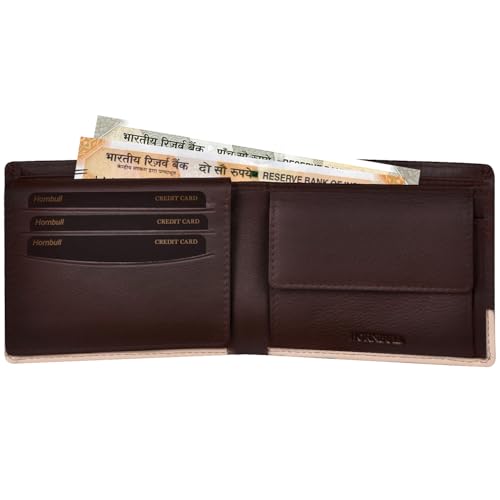 Image of HORNBULL Nikolas Brown Leather Wallet for Men | Genuine Leather Wallet with RFID Blocking | Purse for Men