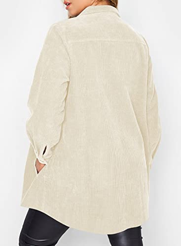 Eytino Womens Plus Size Long Sleeve Button Down Boyfriend Shirts Casual Plaid Shacket Jacket Coats(1X-5X)2