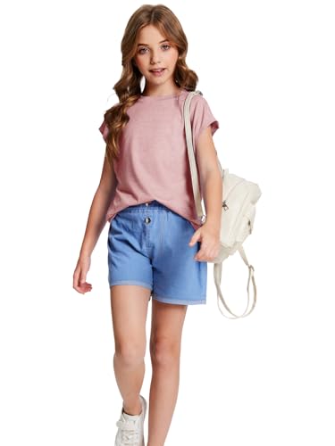 Girls Oversized T Shirts Kids Summer Tops Crewneck Cute Cap Sleeve Tee Trendy Athletic s Teen Shirts Clothes 20254