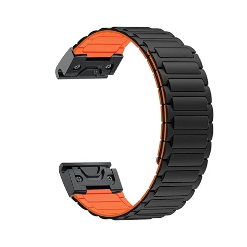 [�����ȓX] 26mm �V���R���X�g���b�v �ɓK��Garmin Band Fenix 8 7X 7 Pro Fenix 6X 5X 5Plus Tactix 7 Enduro 3 2 Loop Descent Mk1 �u���X���b�g(Black orange