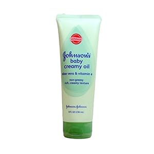 Johnsons Baby Oil Creamy Aloe & Vitamin E, 8 fl oz each