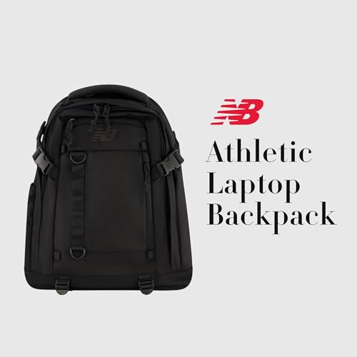 New Balance Laptop Backpack, Athletics Advanced Commuter Travel Bag for Men and Women, Black, 19.5 inch2