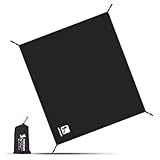 テントシート 防水 レジャーシート グランドシート 両面防水 日除け加工 紫外線カット 軽量 収納バッグ付き アウトドア キャンプ 登山 ピクニック （M/L/XL/XXL/XXXL） (ブラックL(180cm*210cm))