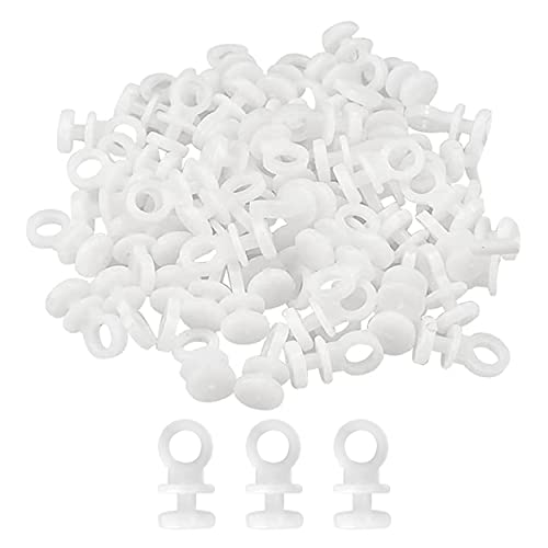 100pcs Curtain Track Gliders,Plastic White Curtain Hooks Curtain Hooks Caravan Curtain Hooks Plastic White Curtain Track Rail Glider Hooks