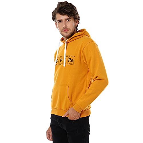 Image of CAHOOT Men Mustard Printed Sweatshirt