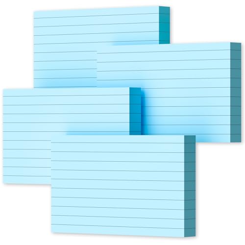 Image of Blue Index Cards Notecards 3x5 Lined, 200 PCS Colored Index Cards Flashcards, Thick 3 x 5 Study Cards, Single-Printing Lined Index Card, 3 by 5 Color Index Flash Cards Ruled for School Office Home