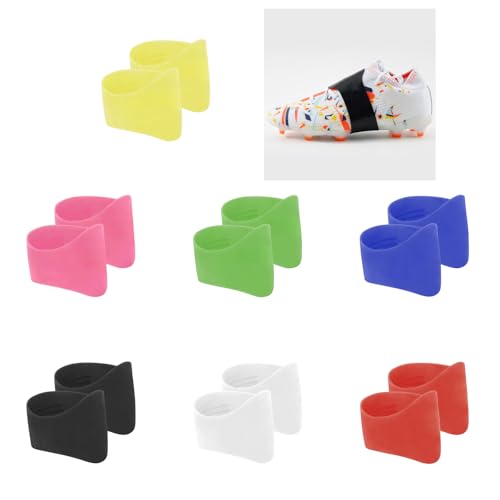 Fixing Sleeve，2Pcs Soccer Cleat Lace Covers Soccer Shoe Lace Bands Silicone Shoelaces Covers Sports Accessory for Football2