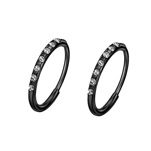 316L Surgical Steel Hoop Earrings for Women 8mm Clip On Earrings Hypoallergenic Earrings for Cartilage Ear Lobe Black Small Hoop Earrings Rhinestone Earrings 316L Surgical Steel Hoop Earrings for Women 8mm Clip On Earrings Hypoallergenic Earrings for Cartilage Ear Lobe Black Small Hoop Earrings Rhinestone Earrings