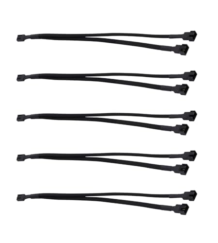 LANMINGLEL 5-Pack 1 to 2 PWM Fan Splitter Cable,12 inch 2 Way PC Fan Power Extension Cable Male to Female 4-Pin PWM Fan Splitter Cable for PWM Fan Computer ATX Case - image 1