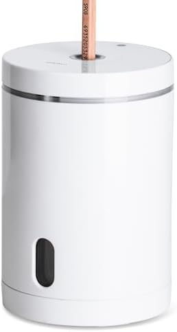 （20:00時点） Umimile 鉛筆削り 電動 充電式 自動鉛筆削り 6-8mm鉛筆 3-5S高速切削 メーカー保証1年 螺旋刃 コンパクト 使い易く 子供の贈り物 色鉛筆 デッサン 美術 (ホワイト)