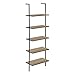 Monarch Specialties I 3682 Bookshelf, Bookcase, Etagere, Ladder, 5 Tier, 72" H, Office, Bedroom, Metal, Laminate, Brown, Black, Contemporary, Modern