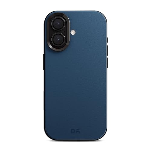 Image of DailyObjects Leatherite Case for iPhone 17 Compatible with MagSafe Wireless Charging | Navy Blue-Gey Hybrid Magnetic Back Cover