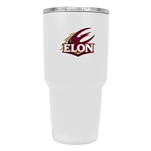 R and R Imports Elon University 24 oz White Insulated Stainless Steel Tumbler