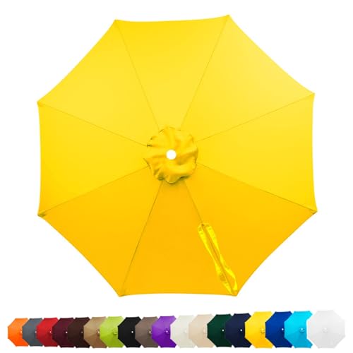 Genérico 6/8 Brazos Toldo de Recambio de Sombrilla 200cm 230cm 250cm 270cm 300cm 350cm UV Protección Patio Cubierta de Repuesto para Jardín Piscina Terrazas Impermeable(Amarillo,2.5M/8RIBS)