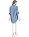 Minibee Women's Casual Cotton Linen Blouse Plus Size High Low Shirt Long Sleeve Tops Denim Blue XL