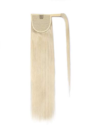 Ponytail Extension Human Hair 14inch 80g #60 Platinum Blonde