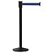 Visiontron Premium Retractable Belt Barrier Black Aluminum Crowd Control Stanchion, 15