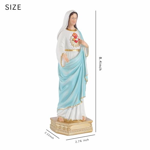 Estatua Inmaculado Corazón de María de 8.4 pulgadas miniatura 2
