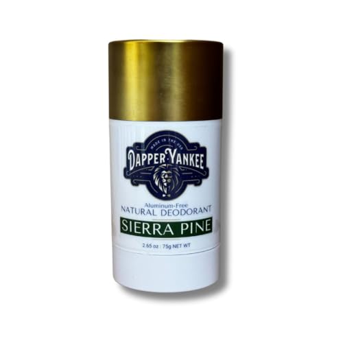 Dapper Yankee Sierra Pine Men's Deodorant - Long-Lasting Aluminum-Free Natural Deodorant for Men - Paraben-Free, Baking Soda Free - Will Not Stain Clothes