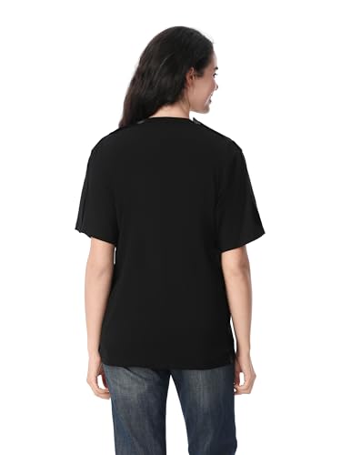 Image of Magnetic Buttons Post Shoulder Surgery Recovery Shirt for Men V-Neck Tear Away Adaptive Chemo Port Clothing for Women